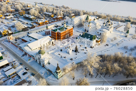 View of Spaso-Preobrazhensky monastery winter in Murom. 76028850