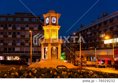 Small clock tower located in street of Bursa 76029232