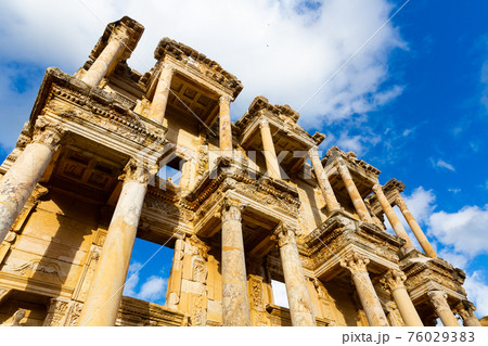 Ruins of Celsius Library in ancient city Ephesus Ruins of Celsius Library in ancient city Ephesus 76029383