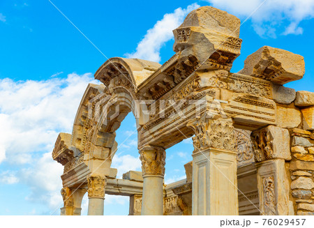 Temple of Hadrian. Roman building ruins in Ephesus. Turkey Temple of Hadrian. Roman building ruins in Ephesus. Turkey 76029457