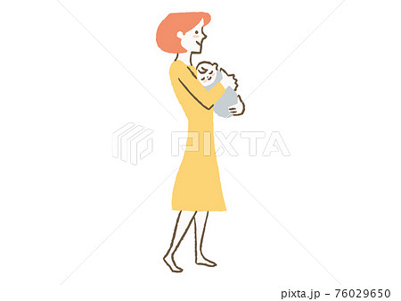 赤ちゃんを抱っこしている女性02 76029650