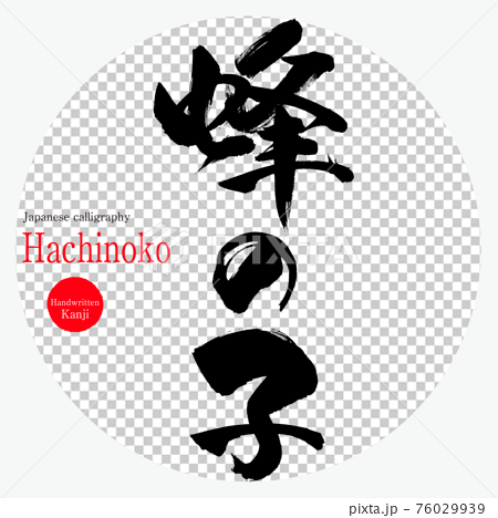 蜂の子 Hachinoko 筆文字 手書き 漢字 のイラスト素材