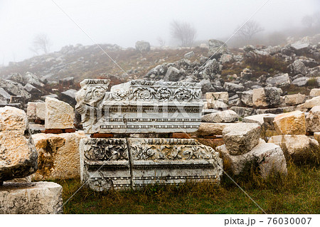 Architectural and sculptural details of Sagalassos ruins Architectural and sculptural details of Sagalassos ruins 76030007