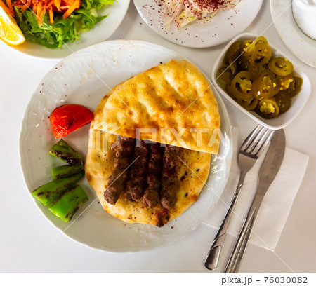 A traditional Turkish dish called Shish Kefte (Isparta sis Kofte). 76030082