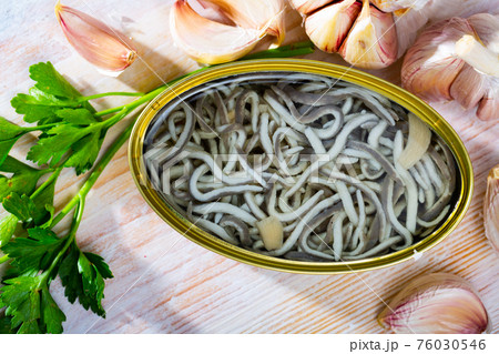 Preserves of eel fry in garlic brine Preserves of eel fry in garlic brine 76030546