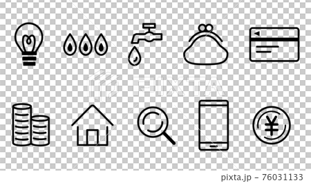 Utility bill / household / money icon line drawing 76031133