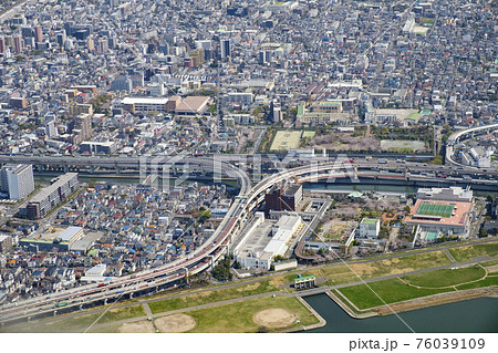 東京都墨田区堀切ジャンクション上空の航空写真 76039109