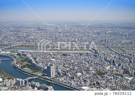 東京都墨田区堀切ジャンクション上空の航空写真 76039112