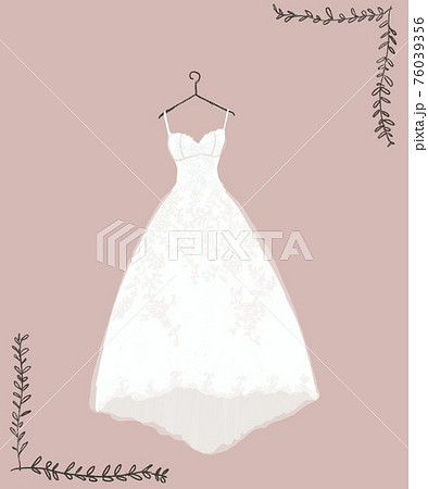 ハンガーにかけられたウエディングドレス、ドレス、花嫁衣装、結婚式、婚礼衣装(フレームあり) ハンガーにかけられたウエディングドレス、ドレス、花嫁衣装、結婚式、婚礼衣装(フレームあり) 76039356