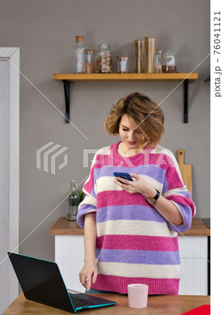 Freelance Remote Working From Home On Laptop 76041121
