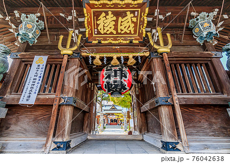 春の櫛田神社 神門 福岡県博多区 春の櫛田神社 神門 福岡県博多区 76042638