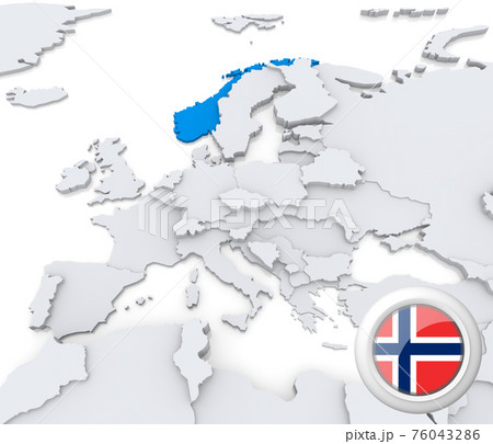 Norway on map of Europe 76043286