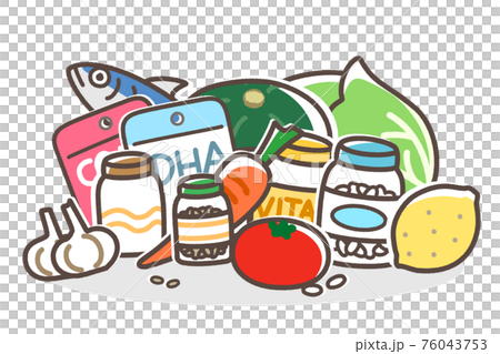 様々な種類のサプリメント 76043753