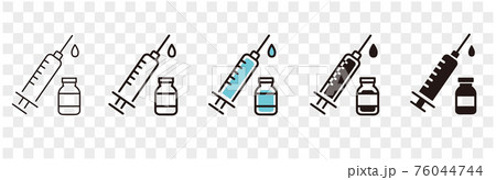 Medicine vaccine sign. Medical syringe icon. set Medicine vaccine sign. Medical syringe icon. set 76044744