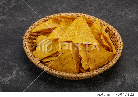 Mexican crunchy corn nachos triangle 76047222