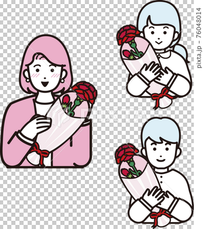 Mother's Day Mother's Child Parent's Child Person Flower Carnation Message Gift Illustration Material Set Mother's Day Mother's Child Parent's Child Person Flower Carnation Message Gift Illustration Material Set 76048014