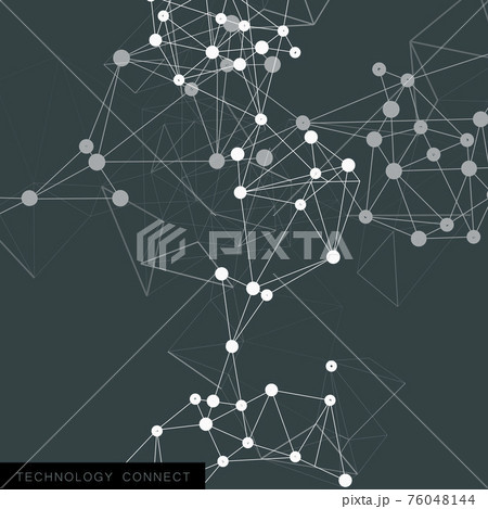 Molecules dark background in abstract style 76048144