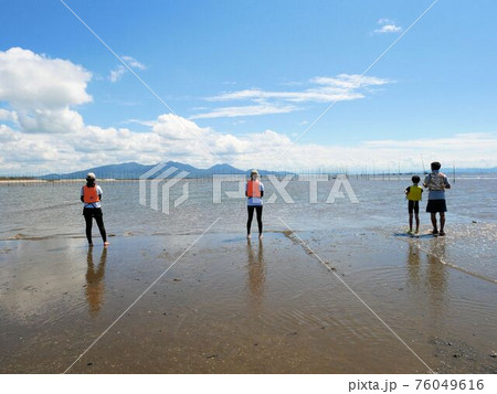 Fishing in the Ariake Sea (Nabematsubara Beach,... - Stock Photo