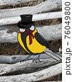 Little bird on wood with hat and scarve Little bird on wood with hat and scarve 76049800