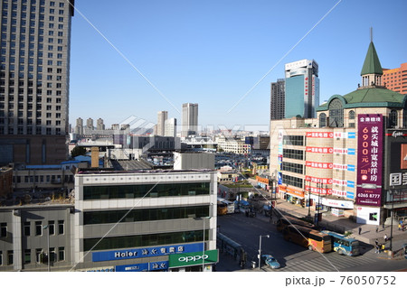 常盤橋跡と大連駅（中国・大連） 76050752
