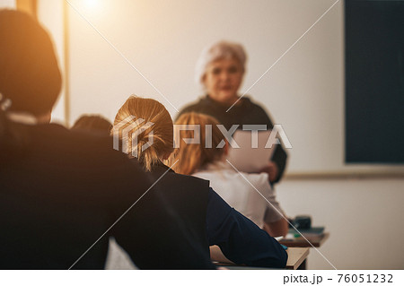 Students at school on lesson 76051232