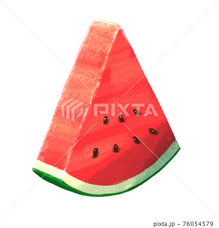 カットしたスイカ 白枠 のイラスト素材