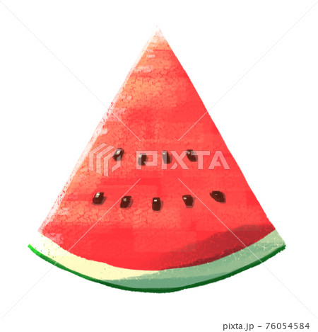カットしたスイカ 白枠 のイラスト素材