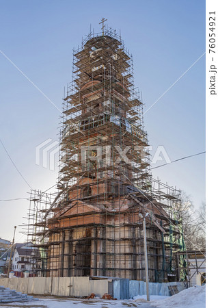 Exterior of the historic Trinity Cathedral in Yakhroma. Russia 76054921
