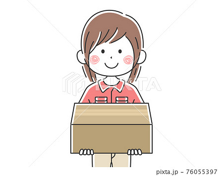 宅配便の女性配達員のイラストのイラスト素材 宅配便の女性配達員のイラストのイラスト素材