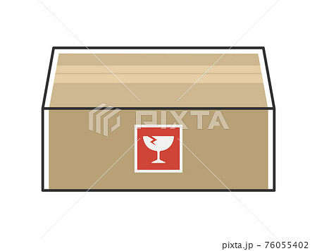 割れ物のは入ったダンボールのイラスト 割れ物のは入ったダンボールのイラスト 76055402