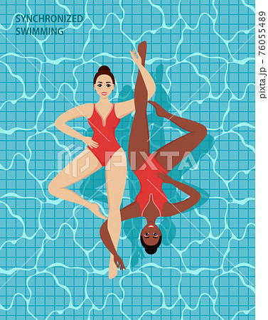Synchronized swim. Vector 76055489