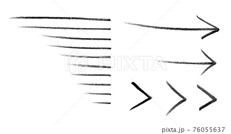 手描きの矢印と線 鉛筆テクスチャのイラスト素材