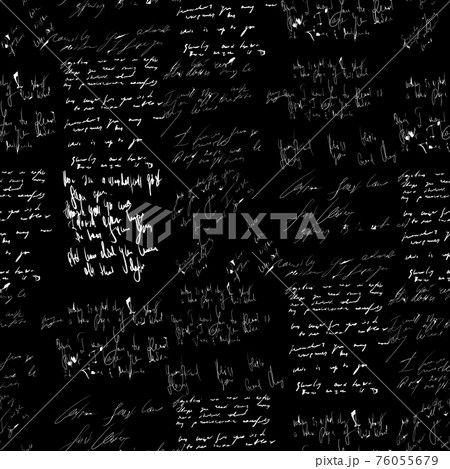 Seamless vector pattern. White text on a black background. 76055679