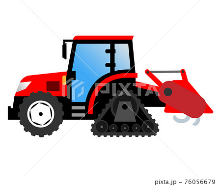 クローラー仕様のトラクター 農業機械のイラスト素材