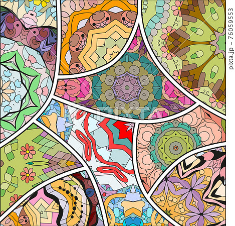 Hand drawn zentangle pattern for decoration Hand drawn zentangle pattern for decoration 76059553