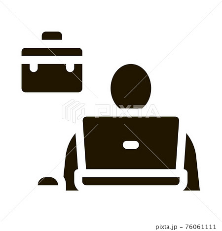 computer worker icon Vector Glyph Illustration 76061111