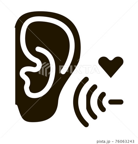 Sound for Ear Icon Vector Glyph Illustration Sound for Ear Icon Vector Glyph Illustration 76063243