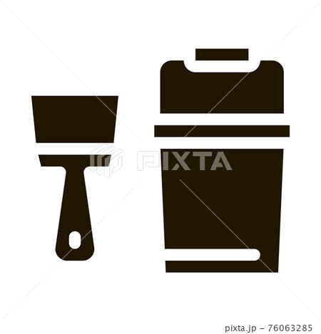 Spatula Bucket Icon Vector Glyph Illustration 76063285