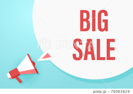 Flat megaphone with speech bubble and phrase Flat megaphone with speech bubble and phrase 76063829