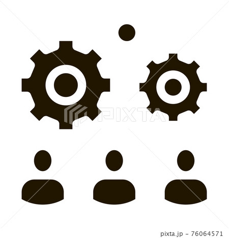 Teamwork Gear Icon Vector Glyph Illustration 76064571
