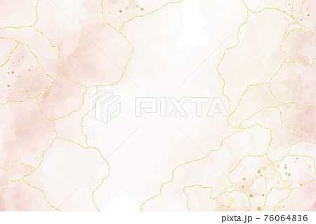 Abstract dusty blush liquid watercolor background with golden crackers. Pastel marble alcohol ink drawing effect. Vector illustration design template for wedding invitation Abstract dusty blush liquid watercolor background with golden crackers. Pastel marble alcohol ink drawing effect. Vector illustration design template for wedding invitation 76064836