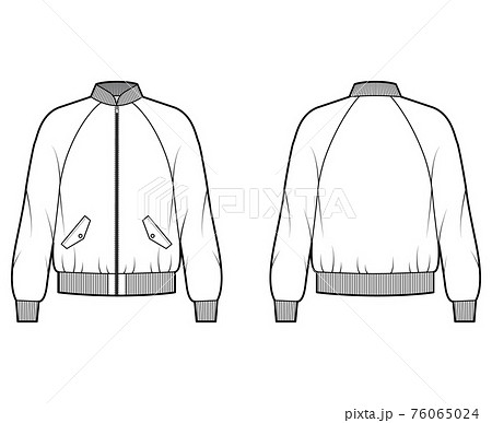 Zip Up Bomber Ma 1 Flight Jacket Technical のイラスト素材