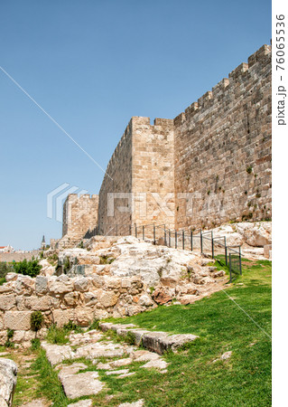 Jerusalem Old City Walls near Jaffa Gate Jerusalem Old City Walls near Jaffa Gate 76065536