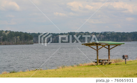 Picnic area overlooking Okhissa Lake in Okhissa Lake Recreation Area , Bude, Franklin County, Mississippi Picnic area overlooking Okhissa Lake in Okhissa Lake Recreation Area , Bude, Franklin County, Mississippi 76065931