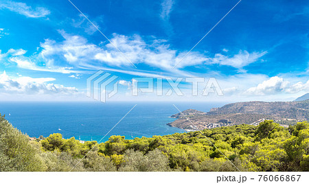 Panoramic landscape of Aegina island 76066867