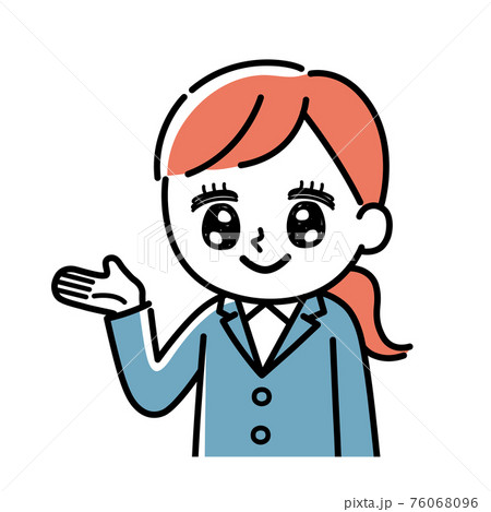 案内しているスーツを着た女性のイラストのイラスト素材 案内しているスーツを着た女性のイラストのイラスト素材