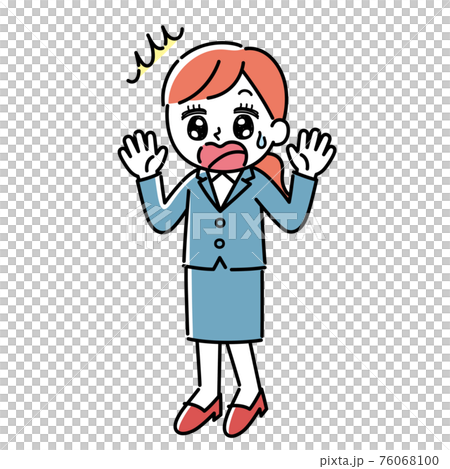 Illustration of a woman in a surprised suit 76068100