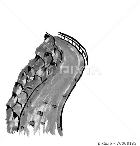 登り道(墨の手描きイラスト) 登り道(墨の手描きイラスト) 76068135