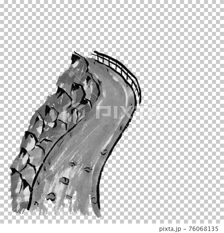 登り道(墨の手描きイラスト) 登り道(墨の手描きイラスト) 76068135