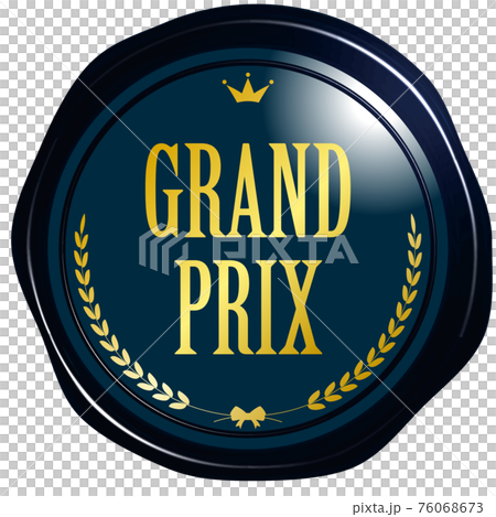 Grandprix 青いシーリングワックス風エンブレムのフレーム ベクターイラスト Grandprix 青いシーリングワックス風エンブレムのフレーム ベクターイラスト 76068673